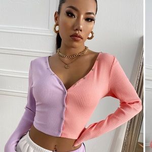 Dual colored crop top